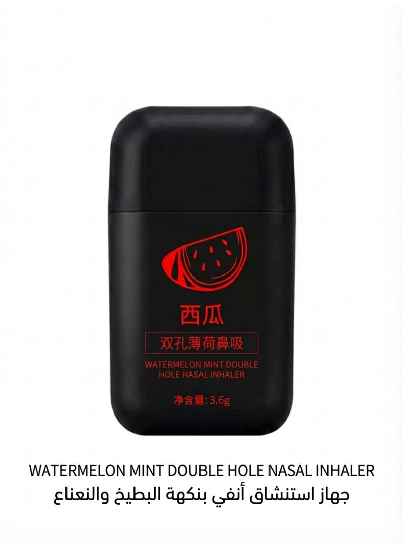 ​ عصي استنشاق الأنف بالبطيخ والنعناع 1 قطعة - ثنائي الفوهات بدون إضافات | قابل لإعادة الاستخدام ومحمول | يخفف من انسداد الأنف يُعزز التنعش | ل الراحة اليومية والقيادة والدراسة - مقبول في السعودية - Image 1